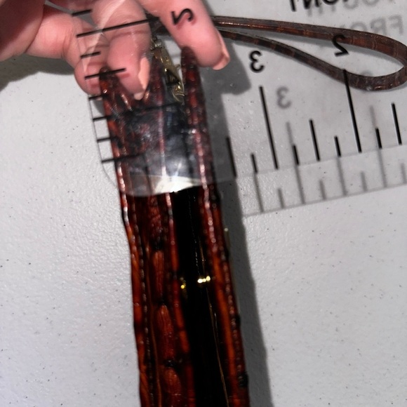 NWOT Brahmin Croc Embossed brown Leather Wristlet in Classic Pecan Melbourne - Picture 14 of 14